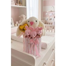 Sole Özel Kutuda Uyku Arkadaşı Bunny Peluş Tavşan ile Kız Yeni Doğan Hediye Seti | Babyshower, Yenidoğan Hediyesi