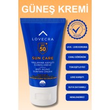 Lovecra Güneş Kremi SPF 50+ Yüksek UVA/UVB Koruma Yağsız Yaşlanma ve Leke Karşıtı Vücut Kremi 50ML