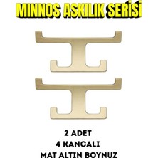 Viva Modern Mat Gold 4'lü Boynuz Askılık - Paslanmaz Metal Banyo ve Antre Askısı 2 Adet