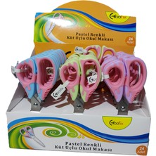 Bafix Okul Makası Küt Uçlu 13,5 Cm Pastel Renk (24 Lü Paket) Bfx-Sc5102