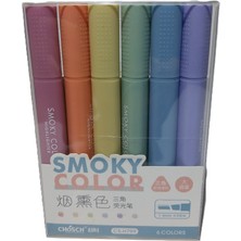 Bafix Fosforlu Kalem (İşaret Kalemi) Kalem Tipi Smoky Color 6 Renk Blister Cs-H799