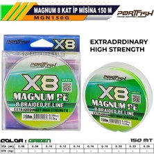 Portfish Magnum 8 Kat Ip Misina 150 mt Yeşil 0,06