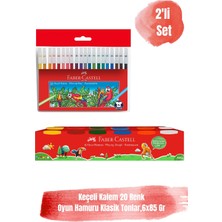 Faber-Castell 6X85 gr Klasik Renkler Oyun Hamuru & 20 Renk Keçeli Kalem 2'li Set
