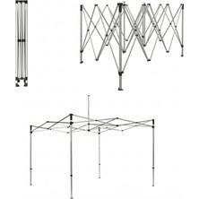 Çadır Dünyası 3x3 Metre Katlanabilir Çelik Çardak Iskeleti - 30MM Güçlendirilmiş Profil, 9m2 Gölgelik Alan ve Sabitlenebilir Ayaklı Stand Iskeleti