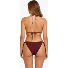 Sheviva Kadın Ipli Bikini Takımı Bordo Üçgen Kesim