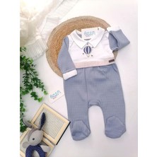 Nanon Baby Balon Nakışlı Gömlek Yaka Tulum Mavi
