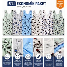 Qulat 6’lı Erkek Çocuk Atlet Seti Pamuklu Esnek Ter Emici Karışık Desenli Ekonomik Paket
