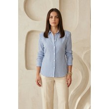 Retro Modern Vatkalı Çizgili Gömlek