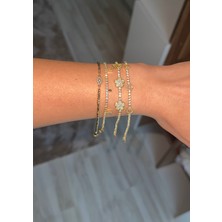 Stainless Steel Çelik Gold Bileklik 4'lüset