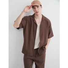 LC Waikiki Loose Fit Resort Yaka Müslin Erkek Gömlek  (S6)