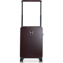 Ground Jade Patlıcan Moru Kabin Boy Valiz Geniş Çekçekli Tekil Ürün Teleskopik Sap ile Dokulu 10670