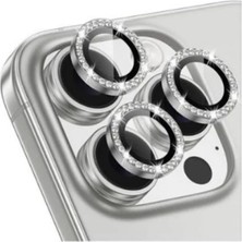 Camkapak Aksesuar iPhone 16 Pro Max Taşlı Kamera Lens Koruyucu