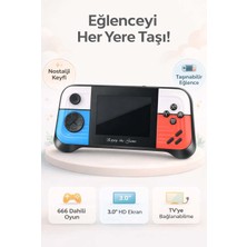 FaroxTech Nostaljik El Atarisi 666 Klasik Oyunlu Şarjlı Retro Mini Konsol - Tv Bağlanabilen Hd Ekranlı
