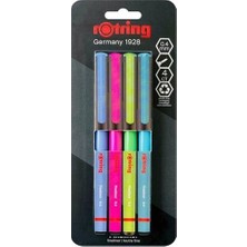 Rotring Liner 0,4 Mm Keçe Uçlu Kalem 4 Renk Blister Canlı Renkler 1 Adet