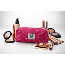 Kanca Desenli Pembe Makyaj Çantası