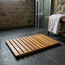 AfroTeak Shava Teak Banyo Paspas Serisi: Islak Zeminde Sarsılmaz Konfor