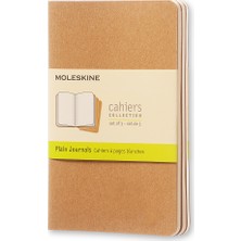 Moleskine Çizgisiz Cahier Not Defteri 3’lü Set Cep Boy Kraft Kahve