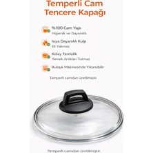 Arcak2 Granit Tencere Için 22 cm Cam Kapak ve Kulpla Beraber