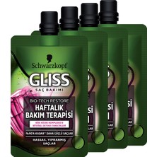 Gliss Bio-Tech Haftalık Bakım Terapisi 50 ml x 4 Hassas ve Yıpranmış Saçlar İçin Etkili Bakım