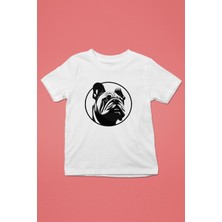 Darkhane English Bulldog - Baskılı Unisex Beyaz Çocuk Tişört - T-Shirt CT007