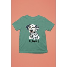 Darkhane Eğlenceli Dalmaçyalı - Baskılı Unisex Su Yeşili Çocuk Tişört - T-Shirt CT001
