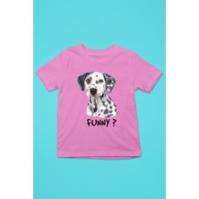 Darkhane Eğlenceli Dalmaçyalı - Baskılı Unisex Pembe Çocuk Tişört - T-Shirt CT002
