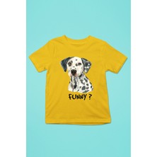 Darkhane Eğlenceli Dalmaçyalı - Baskılı Unisex Sarı Çocuk Tişört - T-Shirt CT004