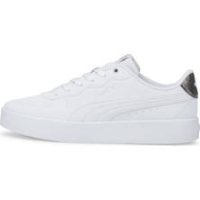 Puma Skye Clean Raw Metallic Beyaz Kadın Sneaker Suni Deri Hafif ve Esnek Kauçuk Taban