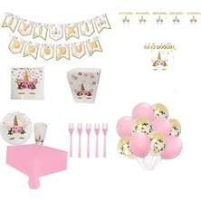 Çıtı Pıtı Store Çiçekli Unicorn Doğum Günü Seti