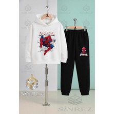 Çocuk Unısex Orumcek Adam Aglı Ag Atan Kapşonlu Eşofman Takımı