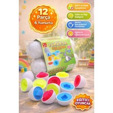 M&H Eğitici Yumurta Eşleme Oyunu 6'lı Parça ile Şekil ve Renk Eşleştirme Eğlencesi