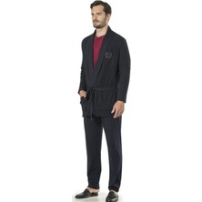 Perin Pierre Cardin 5595 5'li Röpteşambır Pijama Seti Lacivert