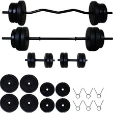 Dambıl 38 kg Z Barlı ve Düz Barlı Dambıl Halter Seti