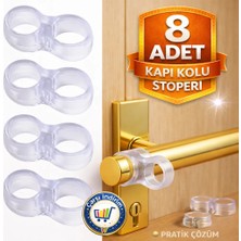 Nistabolje Plastik 8 Li Kapı Kolu Pencere Stoperi, Kapı Arkası Duvar Koruyucu Tampon, Silikon Durdurucu