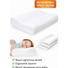 Arnee Ortopedik Boyun Yastığı Visco | Boyun Düzleşmesi ve Ağrısı İçin Ergonomik Yastık