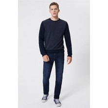 Lee Cooper Newdiagonal Erkek Bisiklet Yaka Sweatshirt Lacivert