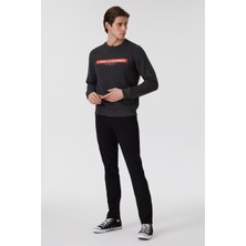 Lee Cooper Rex Erkek Bisiklet Yaka Sweatshirt Antrasit Melanj