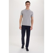 Lee Cooper Twins Erkek %100 Pamuk Polo Yaka T-Shirt Gri Melanj