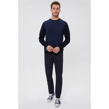 Lee Cooper Newdiagonal Erkek Bisiklet Yaka Sweatshirt İndigo