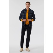 Lee Cooper Ricky Erkek Hıgh Rıse Straıght Rahat Kesim Yüksek Bel Dokuma Pantolon Düz Paça Mavi