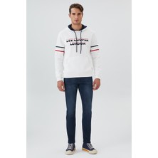 Lee Cooper Athel Erkek Kapüşonlu Sweatshırt Off Whıte