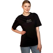 Lee Cooper Lades Kadın %100 Pamuk O Yaka T-Shirt Siyah