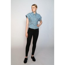 Lee Cooper Jaycee Çok Yüksek Bel Dar Kesim Çok Dar Paça Gri Kadın Jean Pantolon