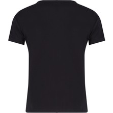 Lee Cooper Elisa Kadın %100 Pamuk Bisiklet Yaka T-Shirt Siyah