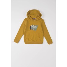 Lee Cooper Brush Erkek Çocuk Kapüşonlu Sweatshirt Hardal