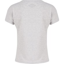Lee Cooper Elisa Kadın %100 Pamuk Bisiklet Yaka T-Shirt Gri Melanj