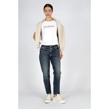 Lee Cooper Funny Yüksek Bel Normal Kesim Düz Paça Francesca Dark Kadın Jean Pantolon