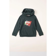 Lee Cooper Brush Erkek Çocuk Kapüşonlu Sweatshirt Yeşil