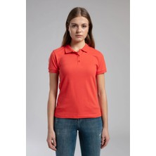 Lee Cooper Twıko Kadın Pike Polo Yaka T-Shırt Mercan