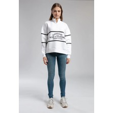 Lee Cooper Grace Kadın Dik Yaka Sweatshirt Beyaz